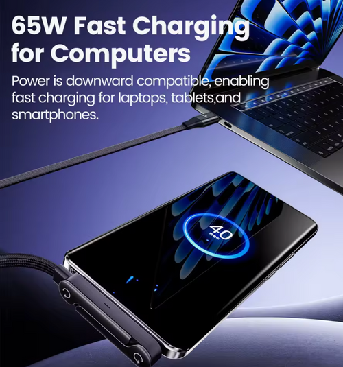 2 In 1 Phone Holder Fast Charging USB C Cable Foldable Data C-Type C Charger Wire USBC
